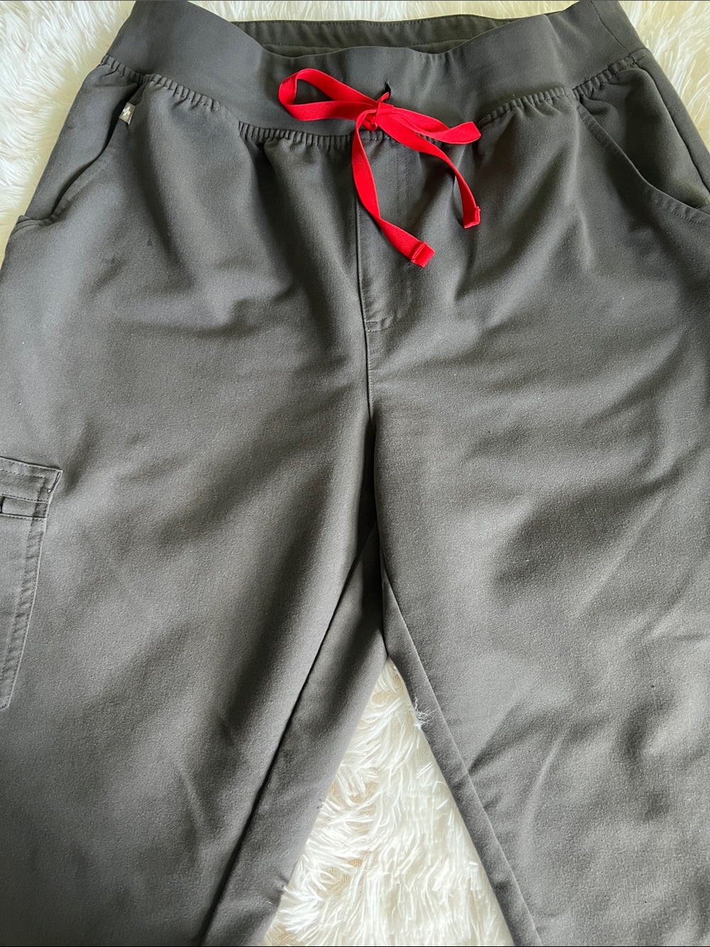 Figs Gray Joggers with Red Drawstring - Picture 2 of 7
